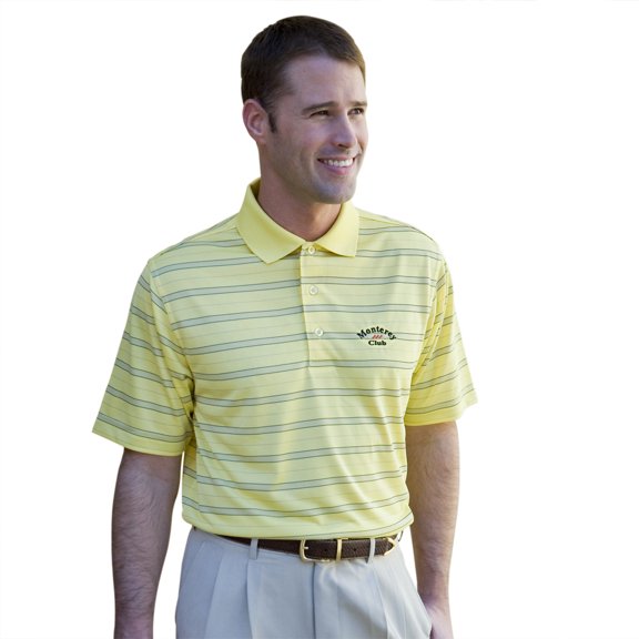 Monterey Club Men's Knoll Block Stripe Texture Golf Polo Shirt #1617