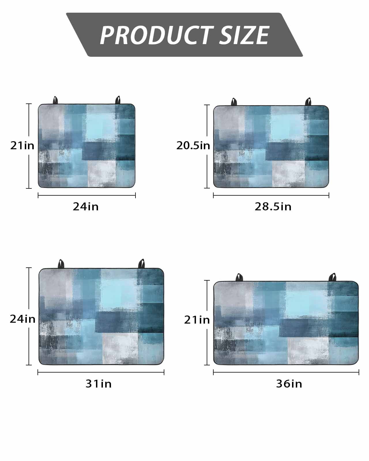 Stove Top Covers for Electric Stove, Teal Blue Glass Stovetop Cover Protector, Modern Oil Painting Abstract Ombre Geometric Induction Cooktop Protector Oven Mat for Kitchen Countertop 24"x21"