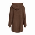 thumbnail image 5 of Women'S Long Sleeve Hooded Cardigan with Zipper Loose Plush Cardigan Jacket Women'S Plush Jacket Dark Brown XL, 5 of 9