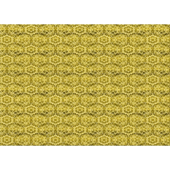 Ahgly Company Machine Washable Indoor Rectangle Transitional Bold Yellow Area Rugs, 5' x 7'