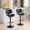 Black-Set of 2, variant on Swivel Bar Stool with Back, Bentwood Adjustable Counter Height Bar Stools, PU Leather Upholstered Bar Chair, Beige