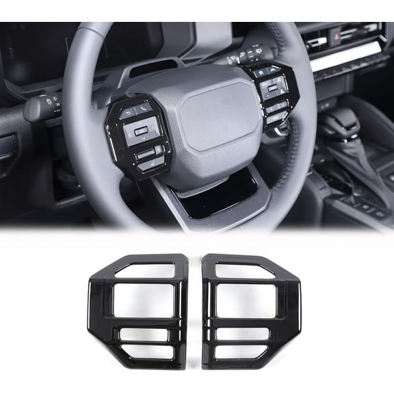 Dashboard Driver Side Button Cover Trim Compatible with Toyota Land Cruiser Prado 250 J250 LC250 2024 2025, Piano Black Interior Accessories 2Pcs
