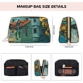 thumbnail image 5 of Xecao Impressionist Village Sky Print Fashion Makeup PVC Bag Large Capacity Travel Cosmetic Bag for Women Organizer Toiletry Clutch, 5 of 8