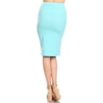 thumbnail image 3 of Women's Solid Basic Casual Knee High Waist Stretch Bodycon Pencil Skirt, 3 of 5