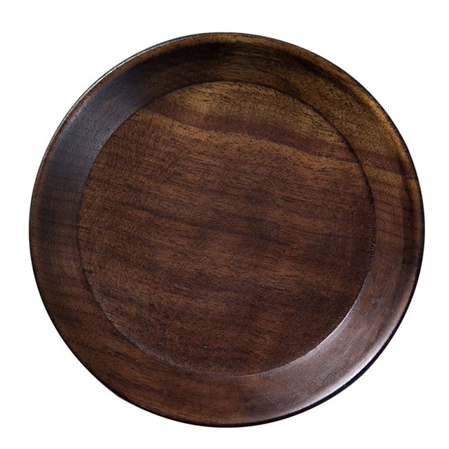 Plato de fruta de madera de estilo japonés, plato redondo para desayuno, bandeja Simple para postres y aperitivos, vajilla para e HOMEMAXS 5673501-MX
