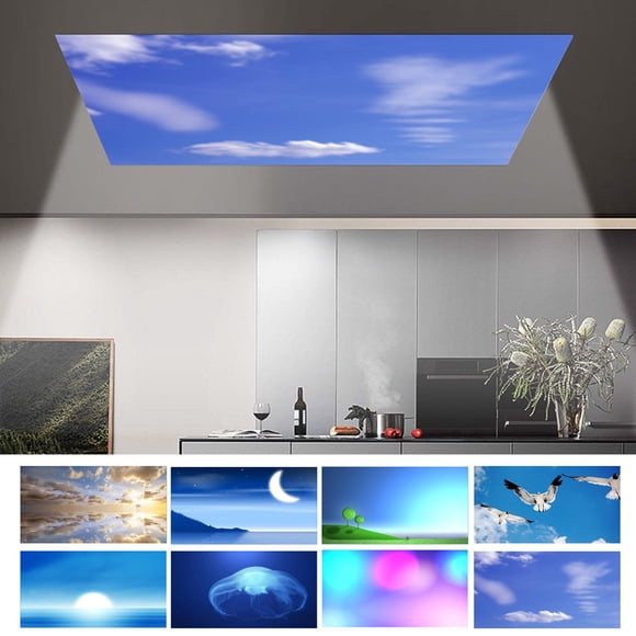 Dosaele Lampshade Light Cover - Refreshing Nature Print Ceiling Lights Magnetic Fluorescent Light Filters for Home Office Drop Ceiling Lamp Decor