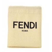 Fendi FF Logo Light Gray and Blue Pebbled Calf Leather Card Case Wallet
