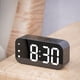 thumbnail image 4 of Reloj despertador LED negro con espejo, reloj digital enchufable con control de sonido y pantalla de temperatura, 4 of 6