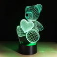 thumbnail image 5 of YSITIAN Creative 3D Visual illusion LED Lamp Bear Shape Night Lamp Best Gift For boys Acrylic Table Night light Furniture Decorative F1116-164, 5 of 8