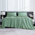 thumbnail image 5 of Lidoloka Luxury Bamboo Bed Sheets Set King 4 Pcs for Adult,Soft&Cool,16" Deep Pocket,Green, 5 of 6