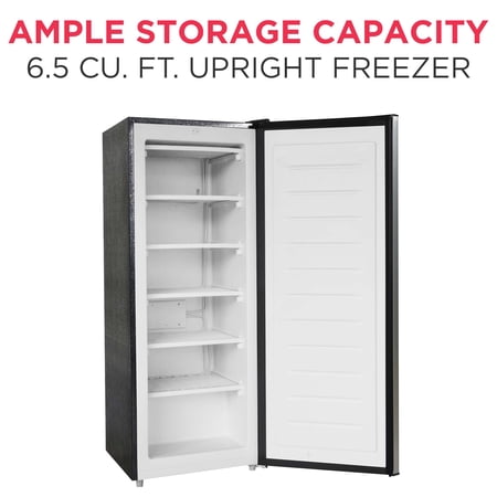 Frigidaire 6.5 Cu. ft. Garage Ready Upright Freezer, Compact Vertical Freezer for Apartments, Garage, Basement, Office, Bulk Storage, Platinum Silver