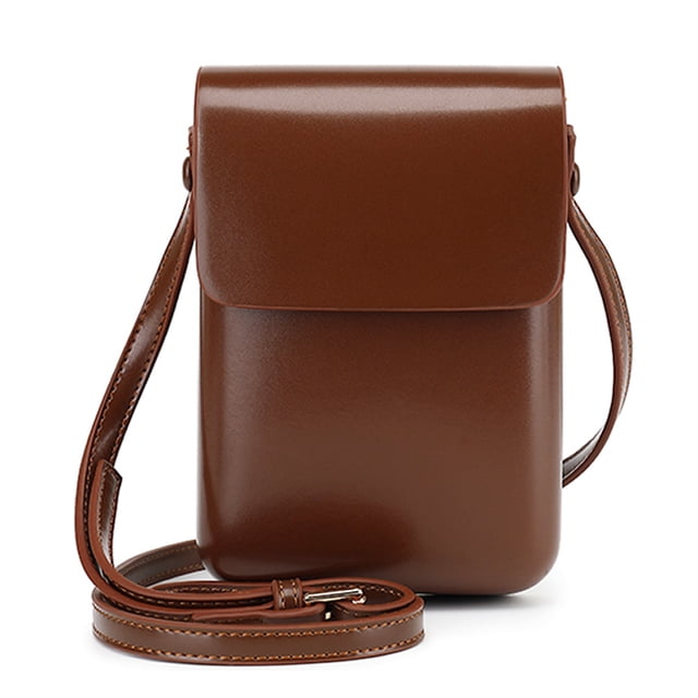 Bolso bandolera de PU para teléfono móvil, bolso de hombro vertical, cartera pequeña