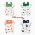 thumbnail image 2 of Luckycandy Ropa De Bebé Recién Nacido Mameluco Mono 0-18 Meses Algodón Verano De Manga Corta Con Babero, 2 of 4