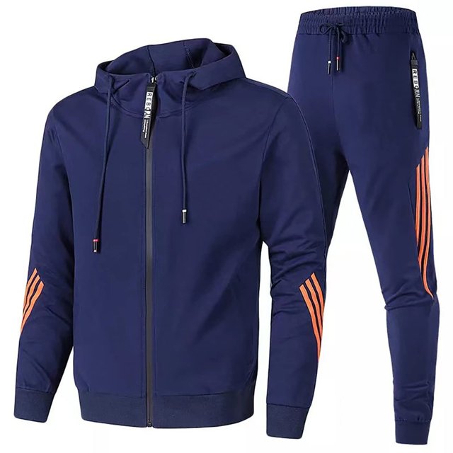 Men's European And American Style Relaxed Leisure Color Block Autumn And Winter 3D Sports Suit