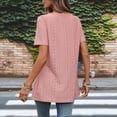 thumbnail image 4 of Turilly Womens Eyelet Embroidery Square Neck Blouses Summer Ladies Button Front Short Sleeve Loose Casual Tunic Tops, 4 of 6