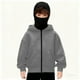 thumbnail image 1 of Chaqueta deportiva de invierno de color liso para niños, de manga larga, con capucha, informal, con cremallera y bolsillos, de poliéster, 1 of 5