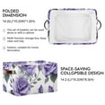 thumbnail image 2 of Rose Flowers Purple Storage Basket Large Foldable Storage Bin Laundry Baskets Toys Box Book Foldable Organizer Bag 14.2x10.2x8.3 Inches 1 PC, 2 of 8