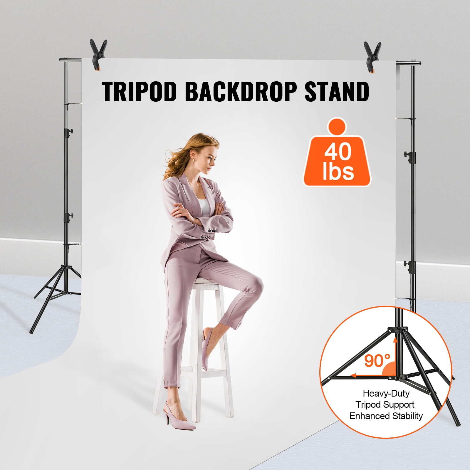 KFFKFF Heavy Duty Backdrop Stand Adjustable Photography Backdrop Stand 12x10 ft