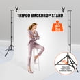 thumbnail image 2 of KFFKFF 12 x 10 ft Robust Backdrop Frame, Elevating Photography Backdrop Holder, Backdrop Support Kit with 6 Fasteners and A Transport Bag, for Social Gathering, Nuptials, Exhibition, Picture, 2 of 9