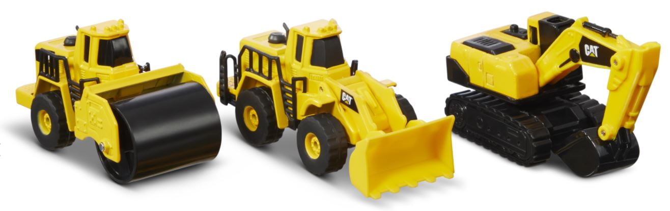 CAT Die Cast Toy Includes Wheel Loader, Excavator and Steam Roller  Construction Vehicle Playset (3 Pieces)