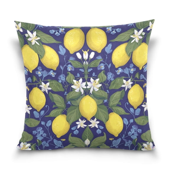 16" x 16" Decorative Throw Pillow Soft Double Sided Printed Pillow Cover Decorative with Hidden Zipper Lemon Pattern
