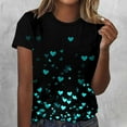 thumbnail image 2 of Valentine Shirts for Women Love Heart Print T-Shirt Round Neck Short Sleeve Blouse Funny Valentines Day Shirt Spring Outfits for Women 2026, 2 of 5