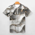 thumbnail image 3 of Marble Texture Men Zipper T-shirt Summer Casual Short Sleeve T-shirt Top, 3 of 7