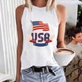 thumbnail image 2 of Tank Tops Women Round Neck Printed Casual Independence Day American Flag Vest Sleeveless Female Camis Holiday Streetwear Camisoles Dailywear, 2 of 4