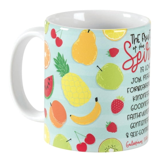 Fruit of the Spirit Love Joy Peace Colorful 11 ounce Ceramic Novelty Café Coffee Tea Cup Mug