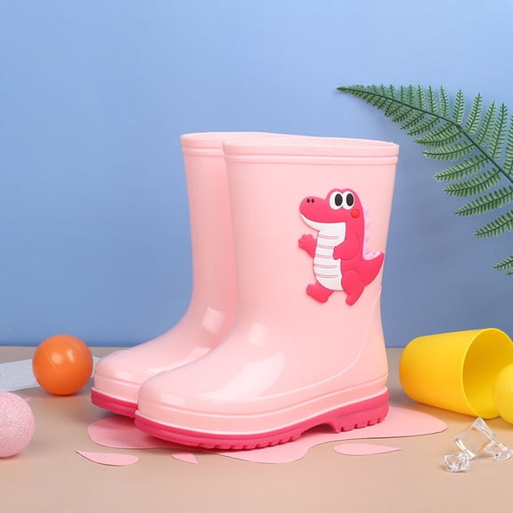 Caywon Rain Boots Waterproof Lightweight EVA Rain Shoes for Toddler Girls Boys Non-Slip Sole Waterproof Easy-On Boots(4-9Years)