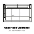 thumbnail image 6 of Aukfa Twin Metal Loft Bed, Heavy-Duty Steel Frame with Guardrails, Black — Space-Saving Kids & Teen Junior Bed, 6 of 8