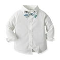 thumbnail image 3 of Coerni Boy Clothes Suits, Formal Dress Shirt +Vest+Suspender Pants Big Kid Gentleman Wedding Outfits 1-6 Years Clothes Set, 3 of 7