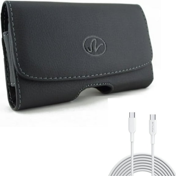 Case Belt Clip w 6ft Long Type-C Cable for Samsung Galaxy S20 Fan Edition - Leather Swivel Holster Loops, PD Fast Charger Cord Power Wire Sync fits Galaxy S20 FE (Fan Edition)