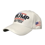Trump Hat Make America Great Again – MAGA Hat with American Flag - Donald Trump 2024 High Quality Cap -White