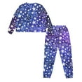 thumbnail image 5 of SCRAWLGOD Galaxy Star Pjs for Women Pj Set of 2 Piece Lounge Women Fall Pajamas Size S Crewneck Jogger Pajama Set for Women Travel Soft Women Sleepwear, 5 of 7
