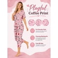 thumbnail image 5 of DAKIMOE Womens Pajama Set 2 Piece Short Sleeve V Neck Tops & Capri Pants, Comfy Soft Stretchy Sleepwear, Cute Printed Loungewear Lounge Set, Lightweight Pajamas for Women S-2XL, 5 of 8