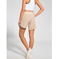 thumbnail image 3 of 7" High Waisted Athletic Shorts for Women Quick Drying Running Gym Workout Shorts with 3 Secure Zip Pockets Dark Khaki XL, 3 of 7