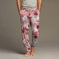 thumbnail image 3 of Men's Drawstring Pocket Cuffed Casual Pants, Irregular Heart Print Valentine's Day Home Sleep Pants for Gift and Holiday,Red,3XL, 3 of 8