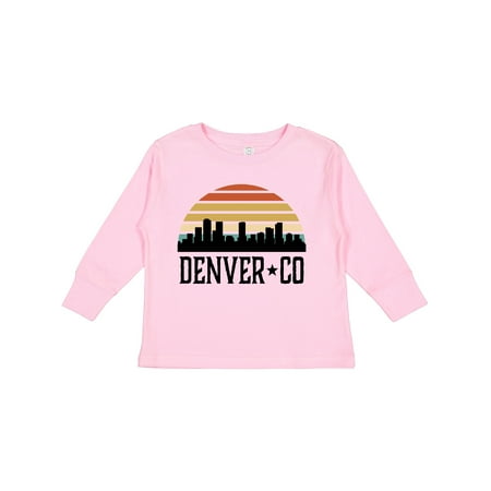 

Inktastic Denver Colorado Skyline Vintage Boys or Girls Long Sleeve Toddler T-Shirt