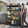 thumbnail image 2 of Metal Garage Storage Shelves Heavy Duty Shelving Unit 5 Tier Steel Adjustable Organizing Shelves 2500 LBS Capacity  Shelving Ideal for Garage Tote Basement Pantry Outdoor, 71”H*36”W*16”D, 2 of 16