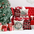 thumbnail image 4 of Red Black Buffalo Plaid Merry Bright Christmas Decorations 18x18 Inch Pillow Covers Winter Snow Set of 4 Xmas Tree Truck Holly Berry Believe Joyful Throw Pillow Cases Cover for Farmhouse, 4 of 6