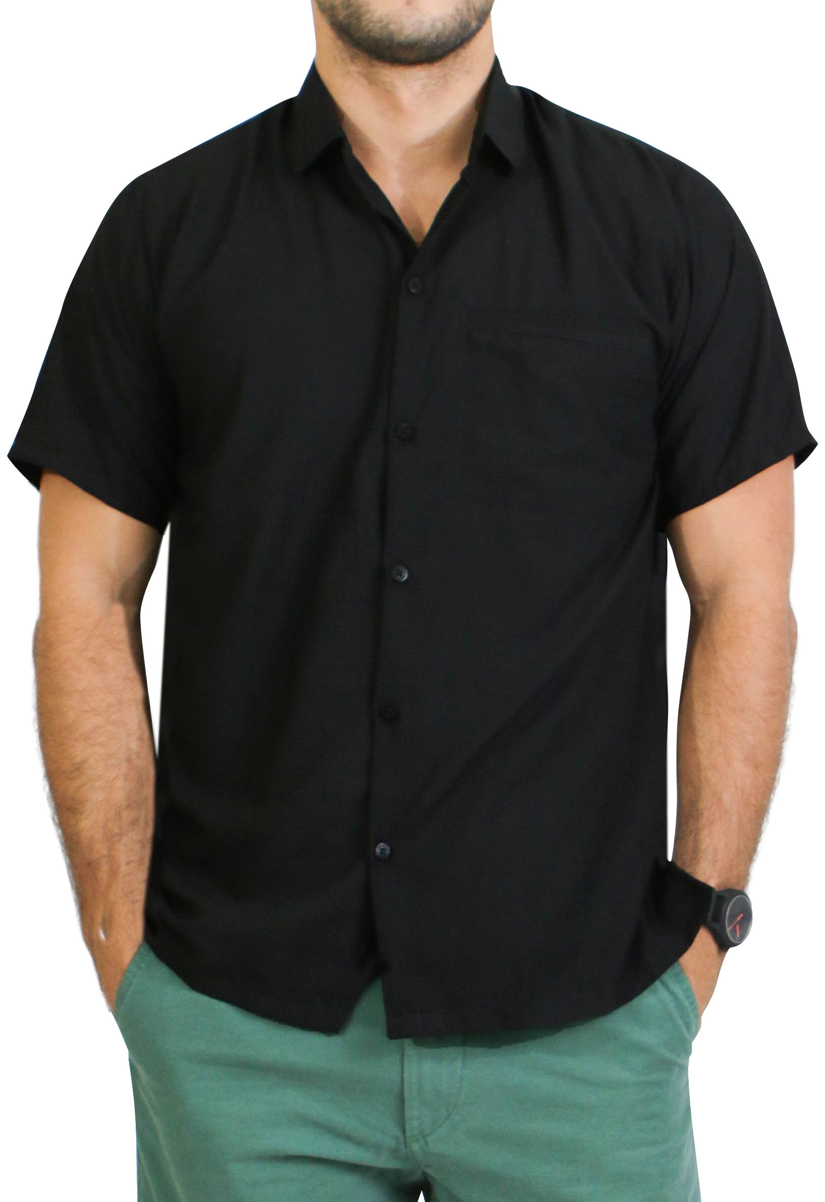 Vintage Mens Hawaiian Shirt 90s Geometric Print Lightweight Rayon Button Down Shirt Mens Size Large