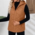 thumbnail image 5 of Sokhug Womens Hooded Quilted Puffer Vest Zip Up Sleeveless Lightweight Fall Winter Plain Lined Cotton Padded Jacket Outerwear with Pockets, 5 of 7