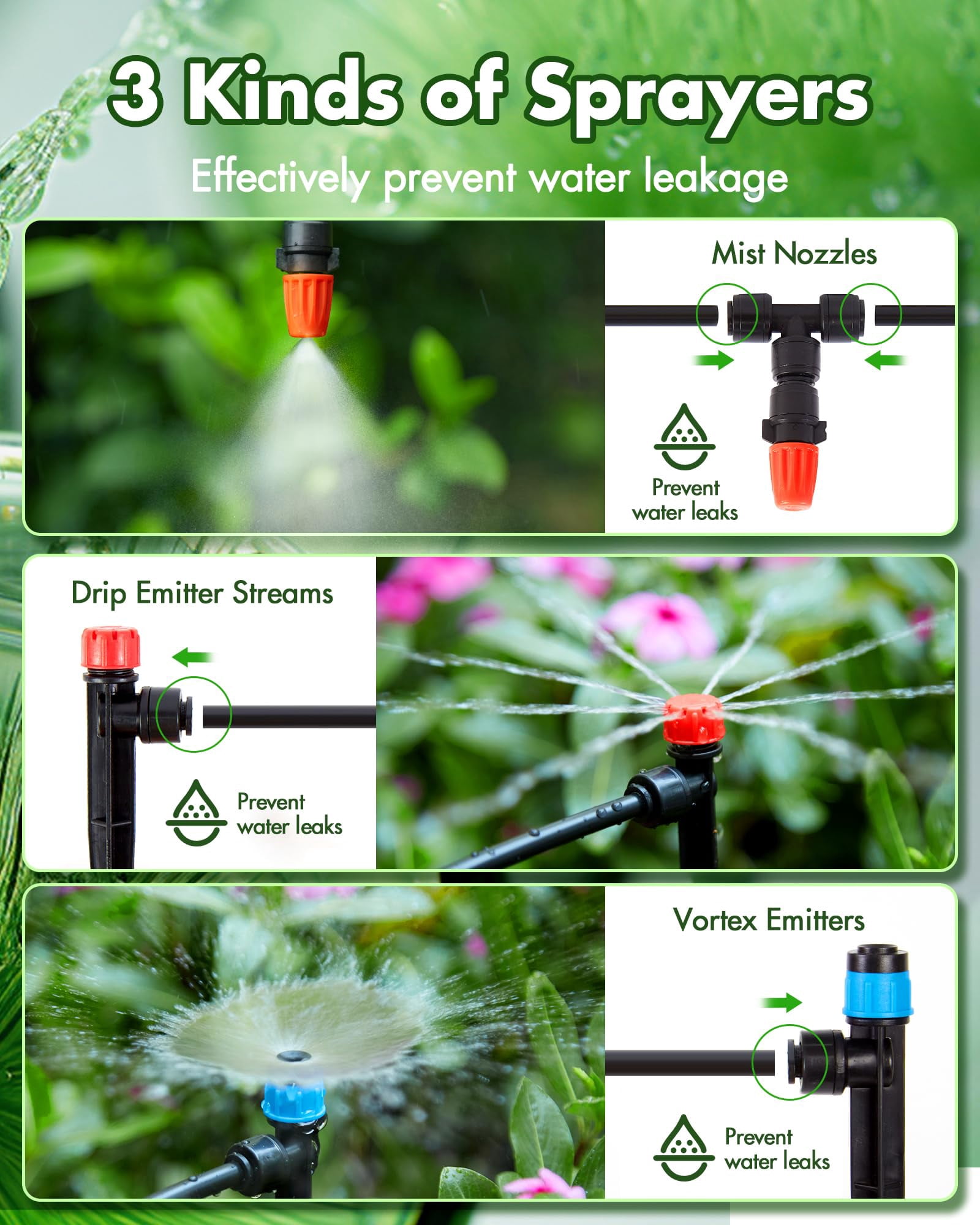 240FT Drip Irrigation System Kits - Automatic Garden Watering Sprinkler Patio Misting Plant Irrigation Water Equipment