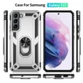 thumbnail image 6 of Compatible with Samsung Galaxy S23 Plus Protective Case,Heavy Duty Shockproof Armor Phone Case with 360° Rotating Metal Ring Holder Kickstand Military Grade Protection Rugged Cover,Silver, 6 of 8