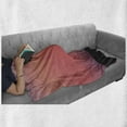 thumbnail image 6 of Windmill Soft Flannel Fleece Blanket, Windmill Silhouette at Dreamlike Sunset Western Ranch Agriculture Theme, Cozy Plush for Indoor and Outdoor Use, 50" x 60", Coral Lilac and Black, by Ambesonne, 6 of 6