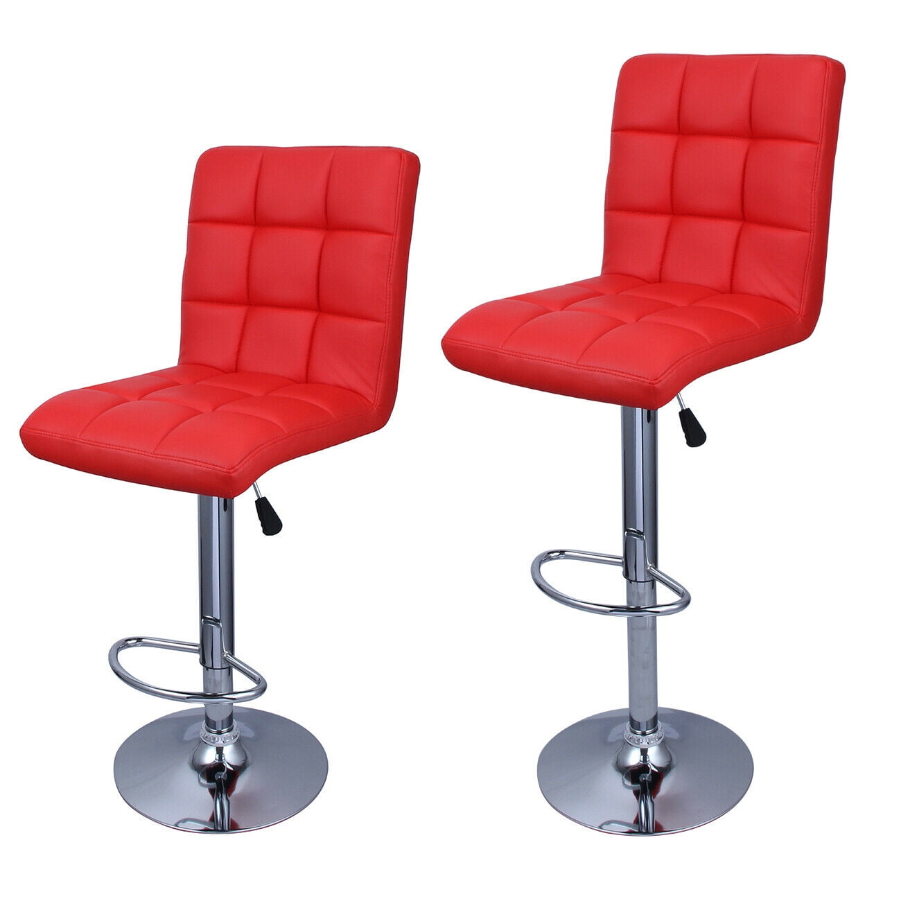 Set of 2 Bar Stool Leather Modern Hydraulic Swivel Dinning Chair Pub Pair Stools 