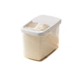 thumbnail image 1 of MOPOOR Rice Storage Container, Airtight Cereal Flour Dispenser with Pouring Spout & Measuring Cup, Kitchen Plastic Clear Dry Food Storage Bin for Grain Oatmeal Snacks Pet Dog Food Kitchen Organizer, 1 of 9