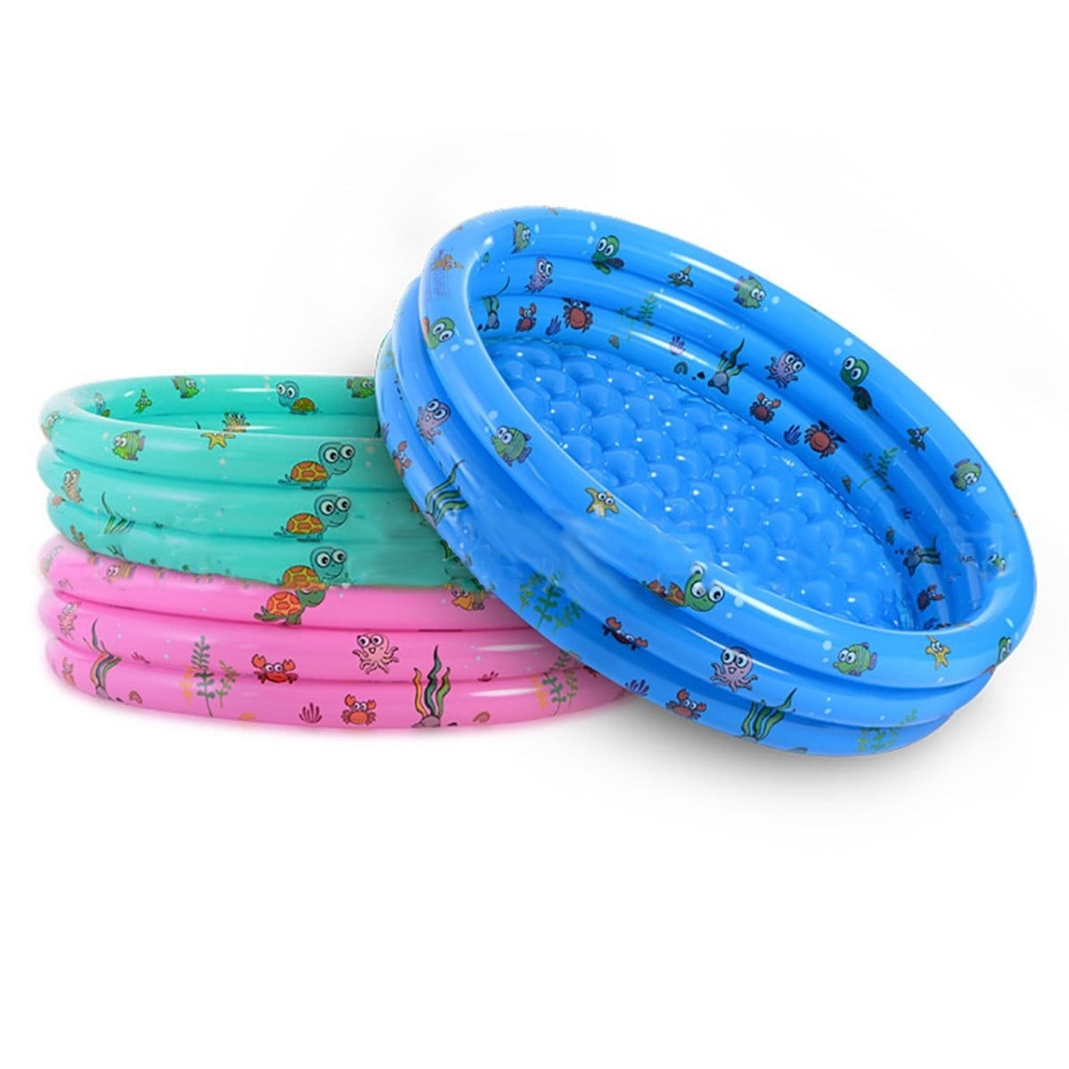 Yanxiao Pink 3 Rings Kiddie Pool for Toddler, 51.2”X15.8” Ocean World Round Kids Swimming Pool, Baby Ball Pit Inflatable Pool, Kids Pool for Indoor or Outdoor
