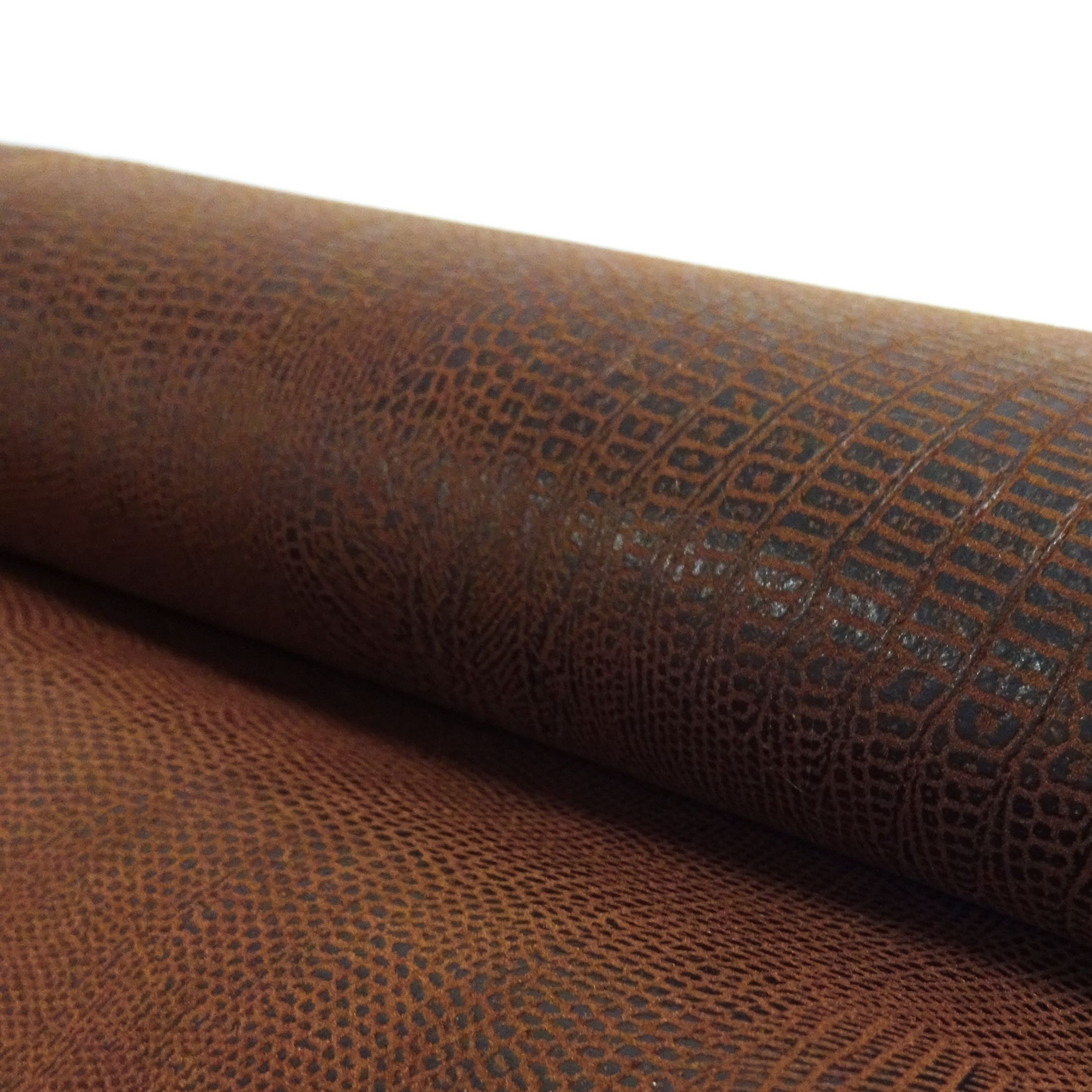 Waverly Inspirations By-the-Yard Alligator Faux Leather Fabric, Brown, 60” Wide for Crafts & DIY Projects